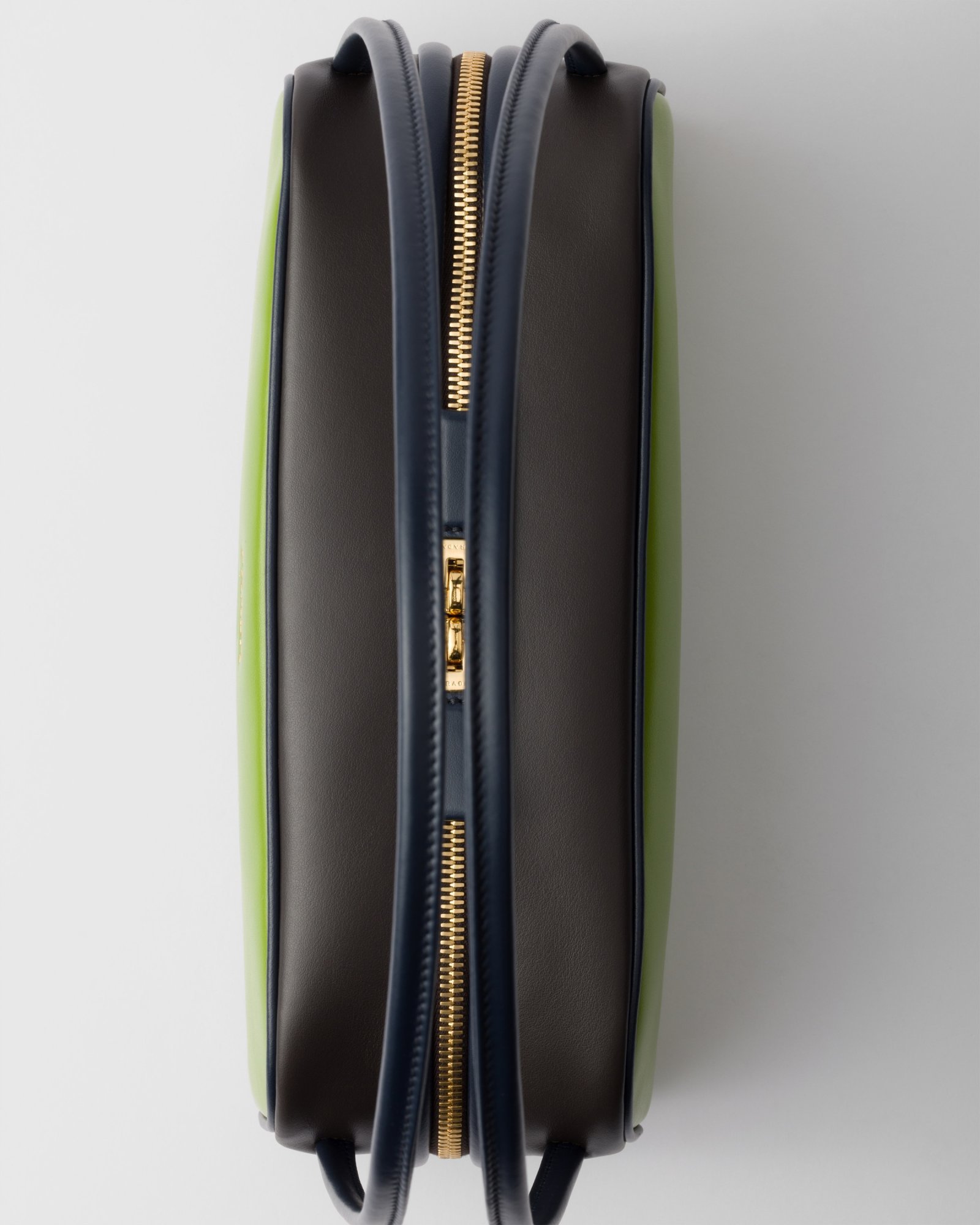 Prada Borsa A Spalla In Pelle Verde Donna In Fern Green/ebony/baltic Sea Blue