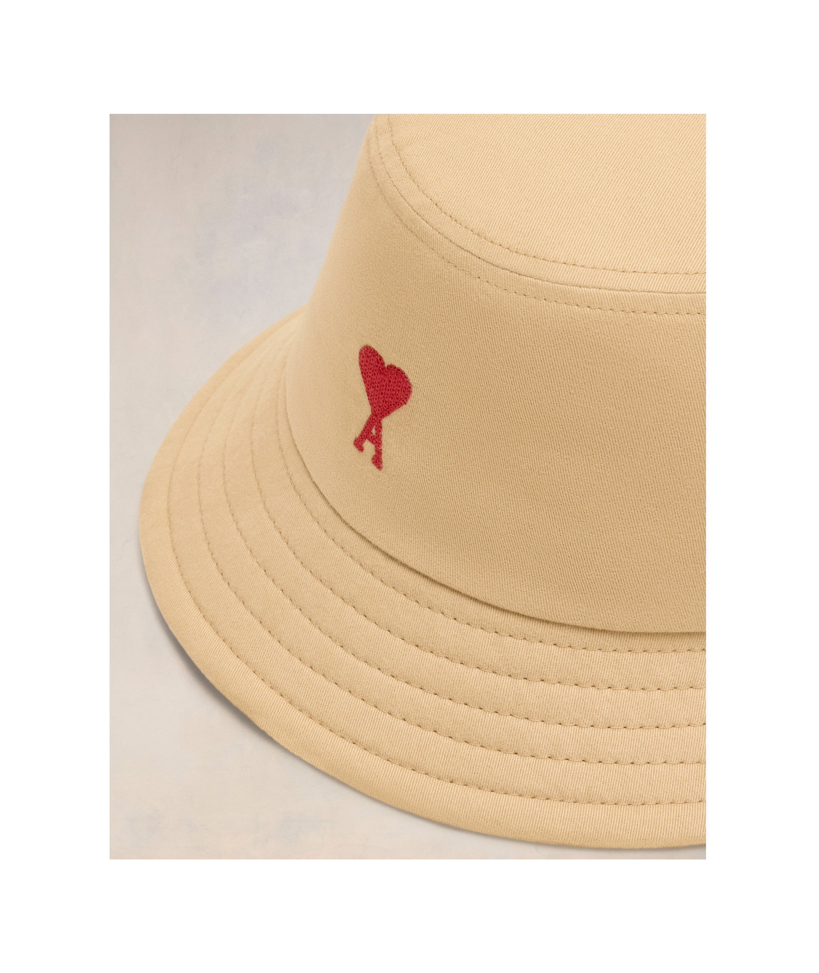 Ami Alexandre Mattiussi Ami Paris Ami De Coeur Embroidery Bucket Hat In Nude