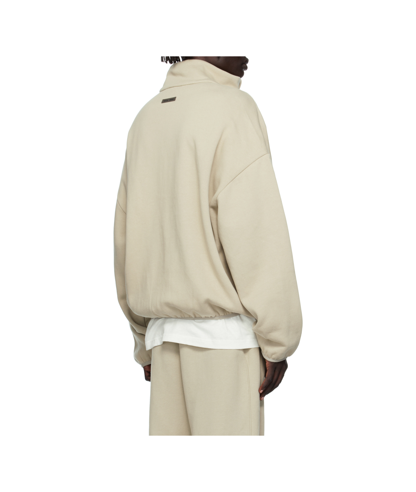 Essentials Taupe Modern Fit Fleece Track Jacket In Multi