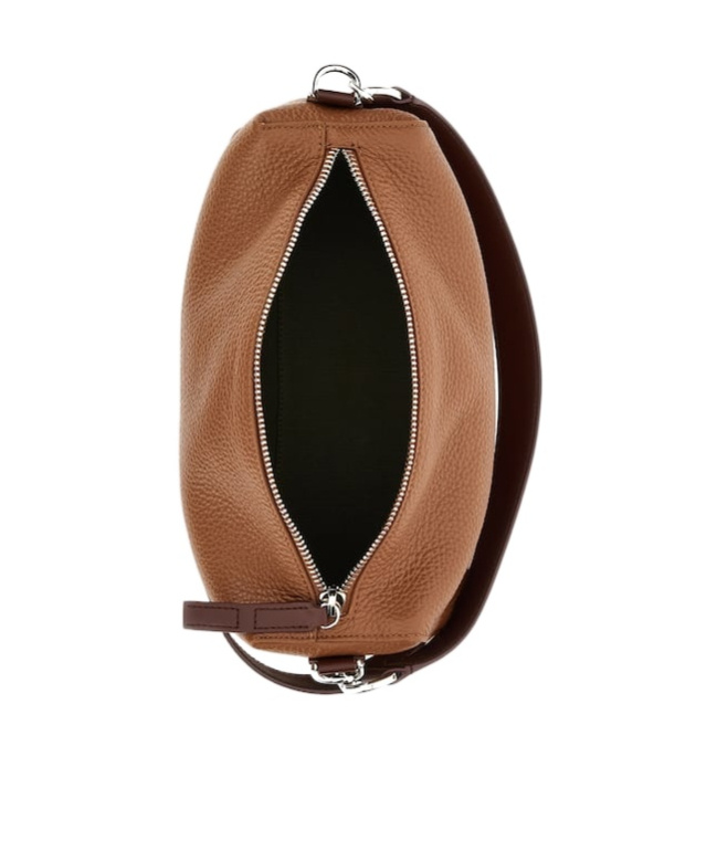 Hogan Script Bauletto Leather Shoulder Bag In Brown