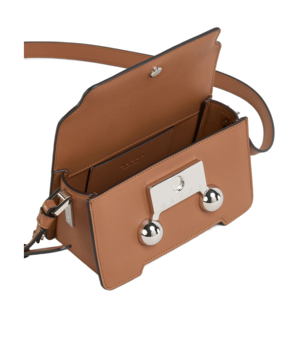 Marni Trunkaroo Foldover-top Mini Shoulder Bag In Brown