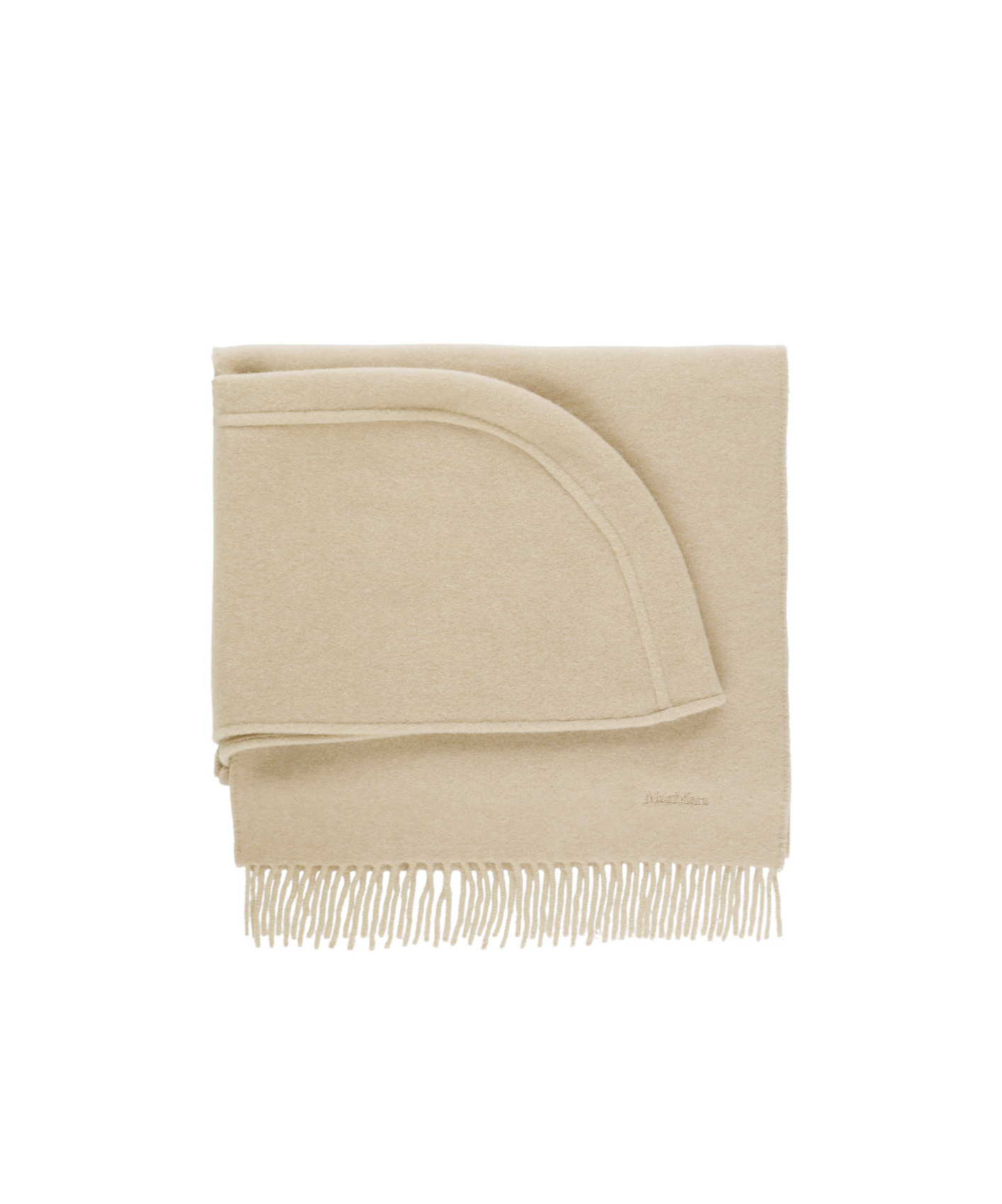 Max Mara Fringed Scarf In Nude