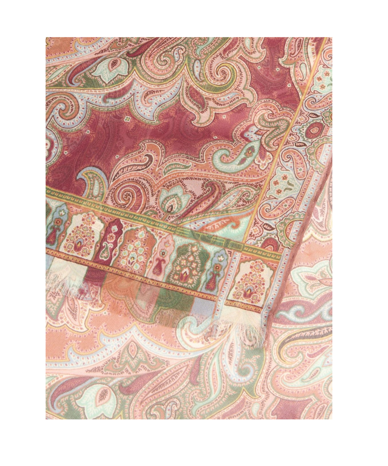 Etro Silk Scarf With Placed Print In Multi