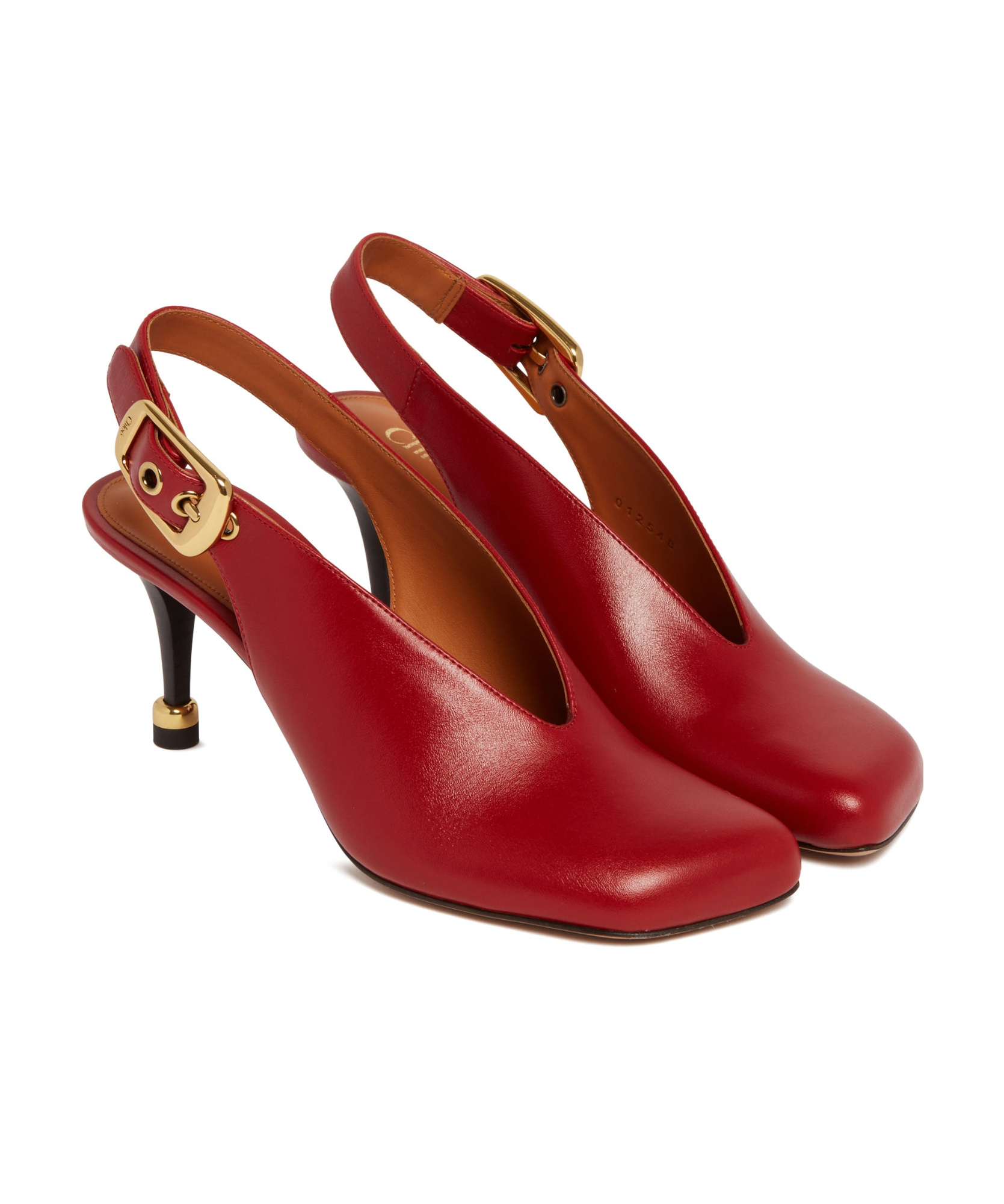Chloé Womens Chloe Andrea Slingback Leather Heeled Pumps In Red