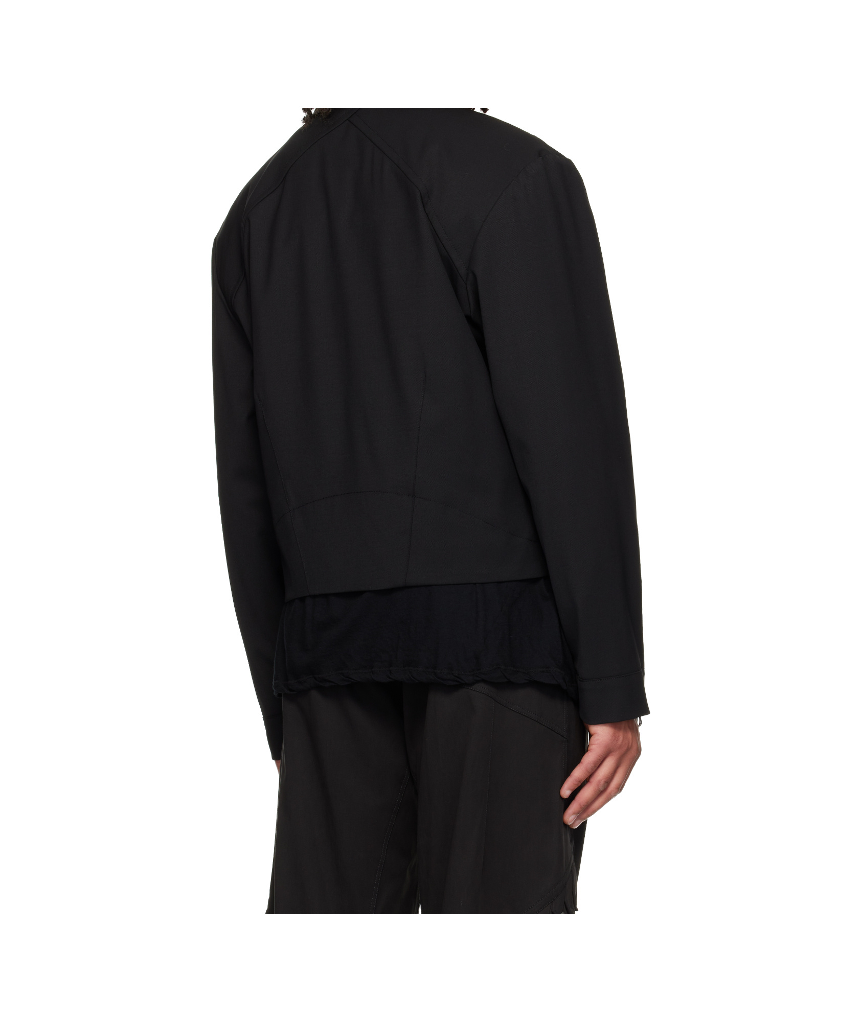 Kiko Kostadinov Kraner Cropped Blouson Jacket In Black