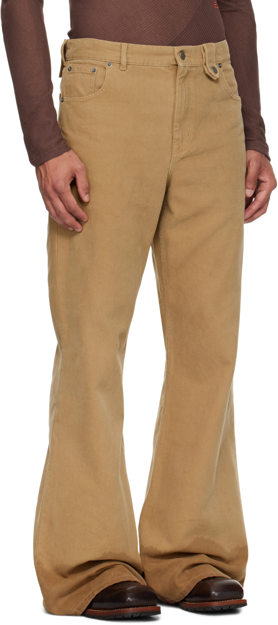 Egonlab Samy Wide Leg Jeans In Brown