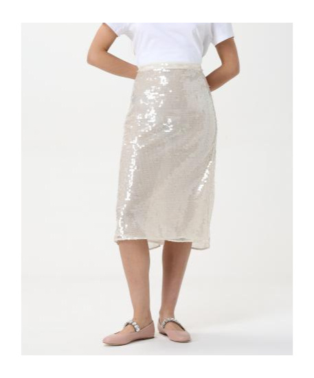 Stella Mccartney Sequined Skirt In White