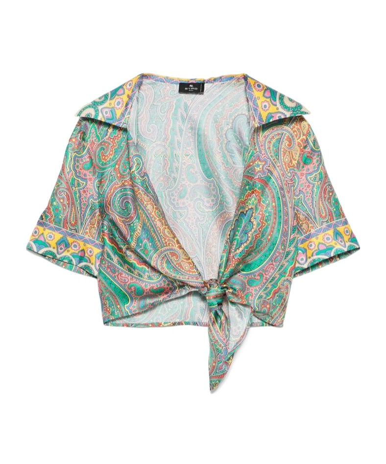 Etro Short-sleeved Swimsuit In Multicolor