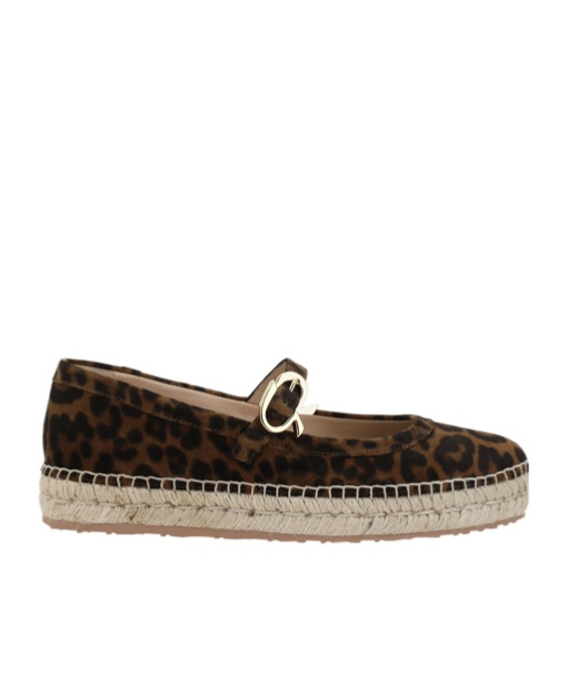 Gianvito Rossi Leopard-print Suede Espadrilles In Black