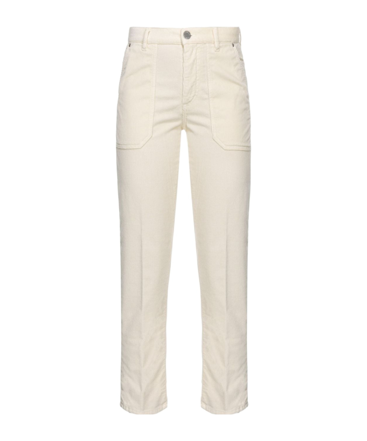 Pinko Cloe Straight-leg Corduroy Trousers In White
