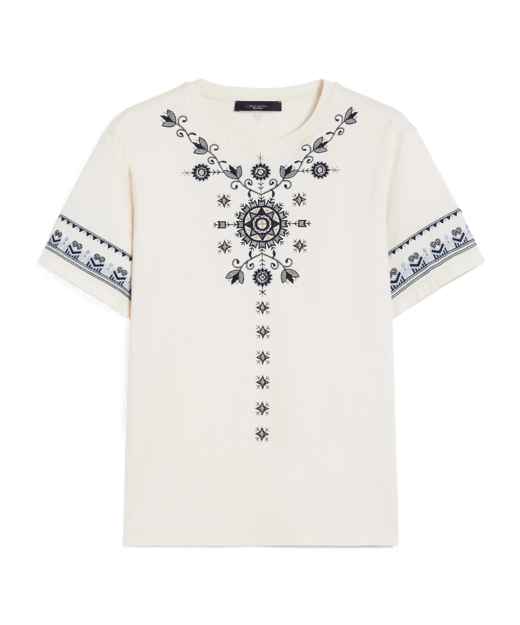 Weekend Max Mara Round Neck Short Sleeve T-shirt In White