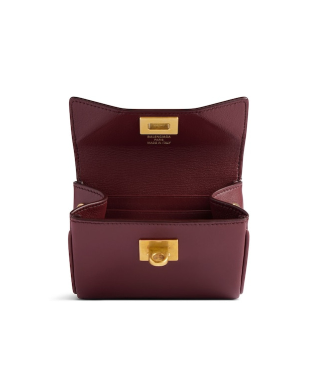 Balenciaga Women's Rodeo Flap Card Holder In Dark Burgundy