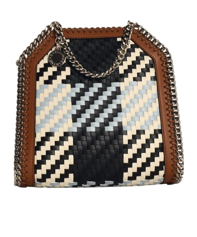 Stella Mccartney Chain-linked Woven Tote Bag In Black