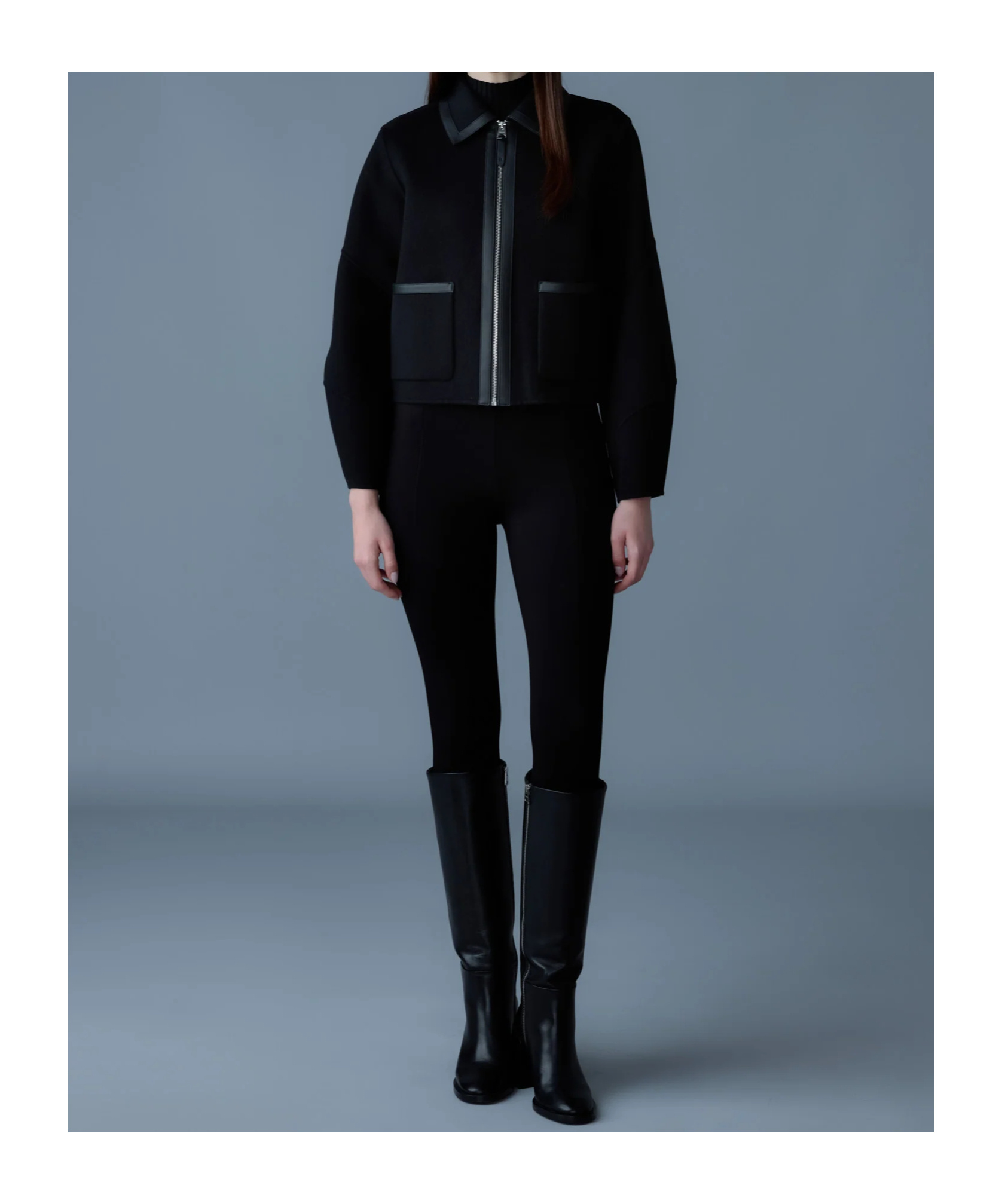 Mackage Solana Double-face Balloon Sleeved Short Jacket In Black