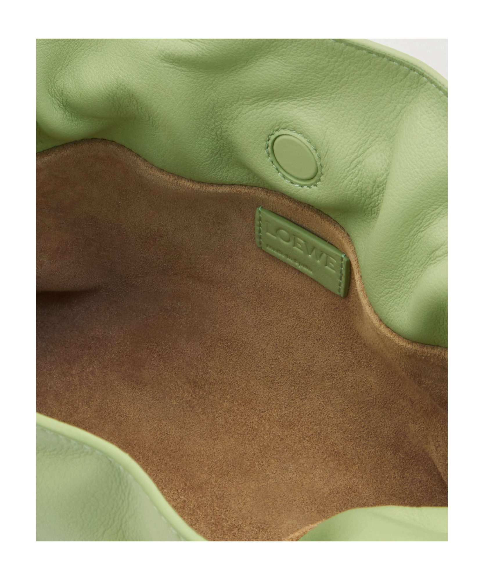 Loewe Womens Light Pear Flamenco Mini Leather Clutch Bag In Green
