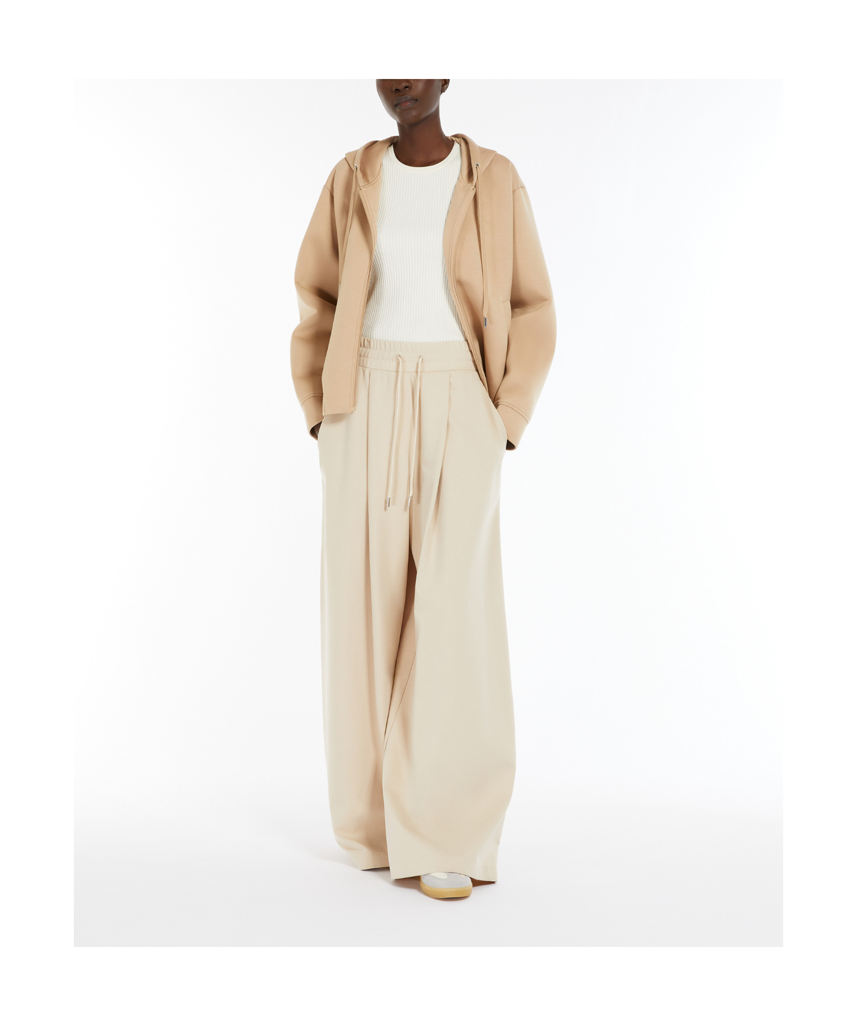 Shop Weekend Max Mara Knitted Hoodie In Nude