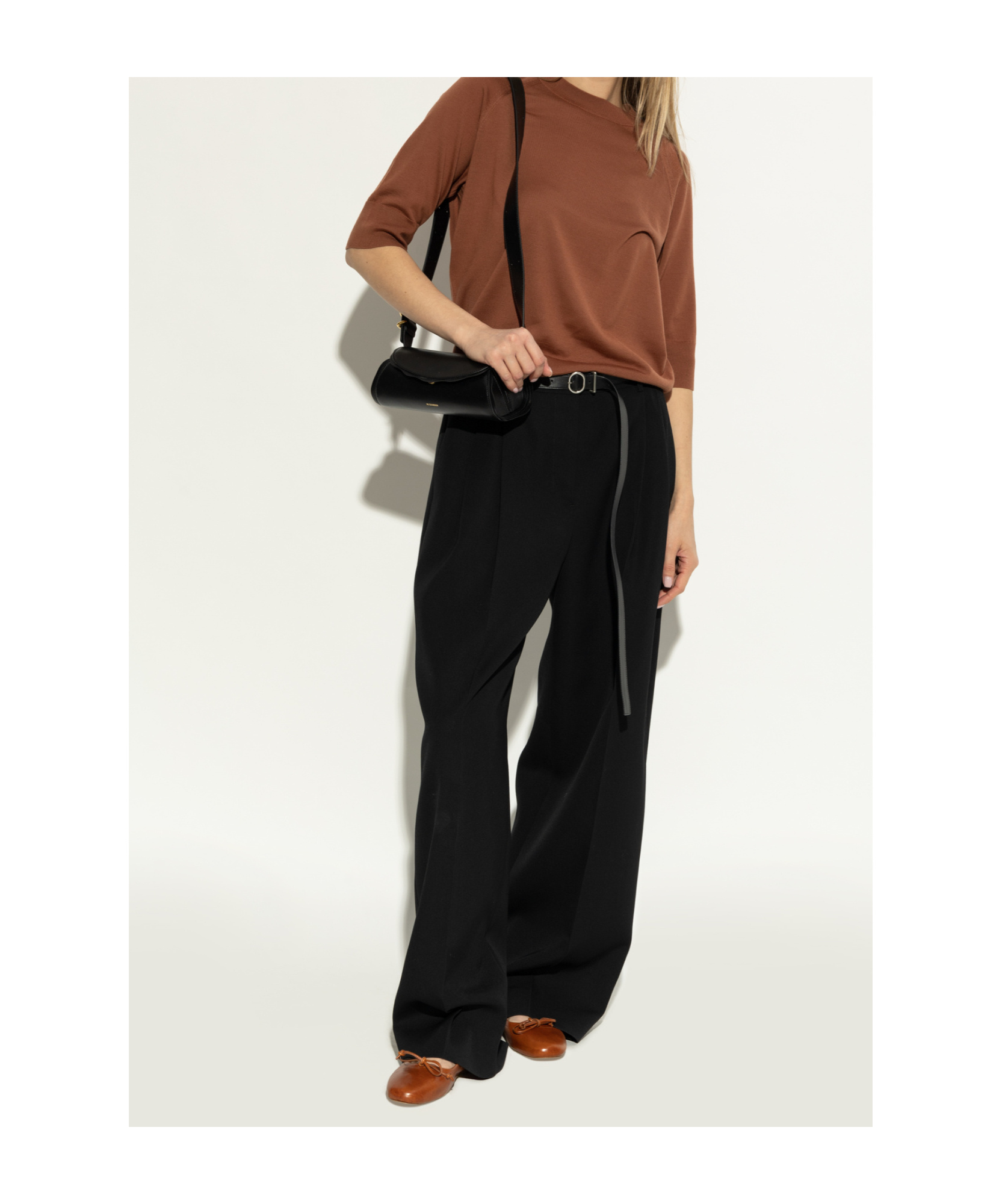 Jw Anderson Round Head Ballet Shoes In Brown
