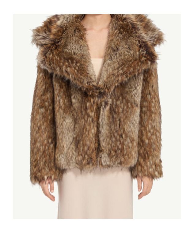 Mm6 Maison Margiela Acrylic Jacket Synthetic Fur In Brown