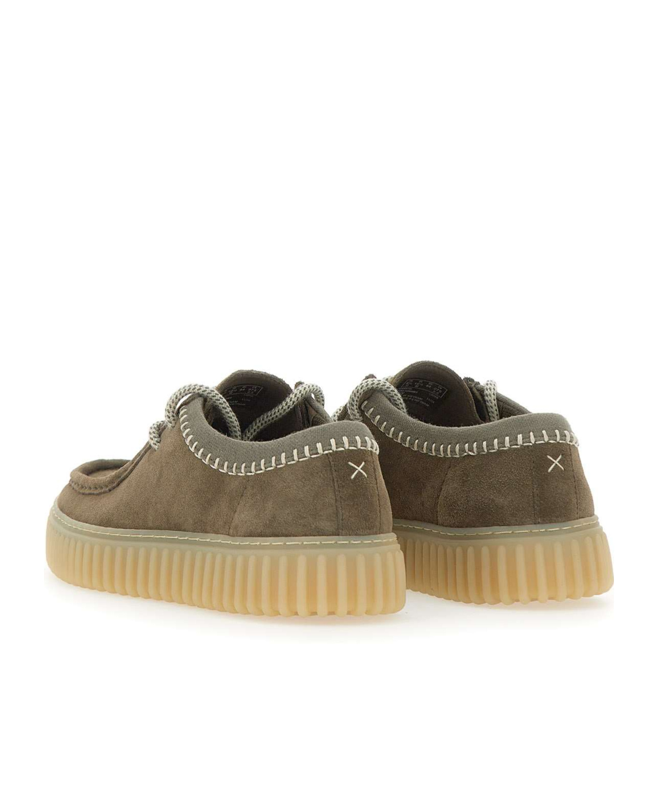 Clarks Lace-up Flat Casual Shoes In Olive