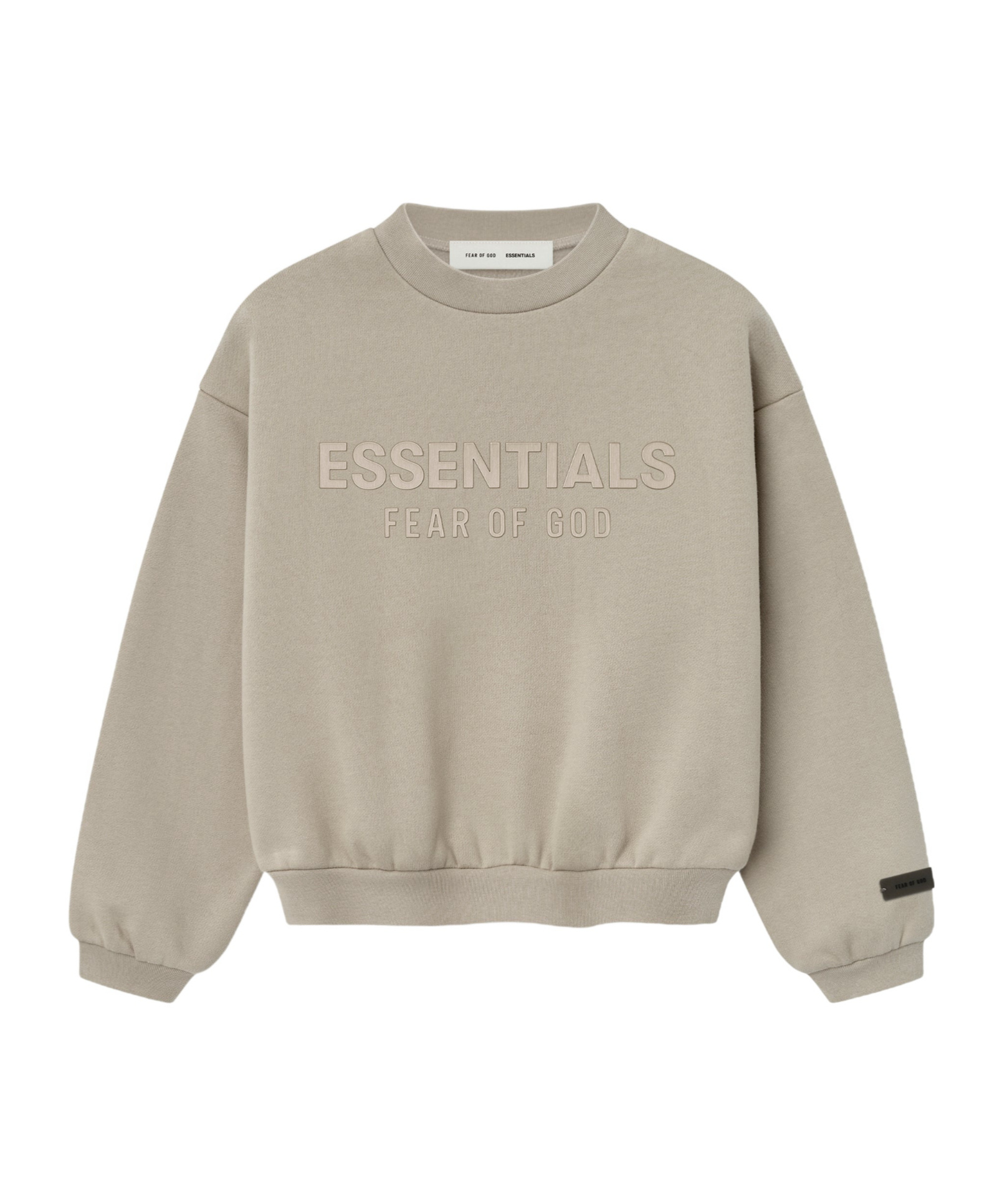 Essentials Kids Taupe Fleece Crewneck Sweatshirt In Neutral