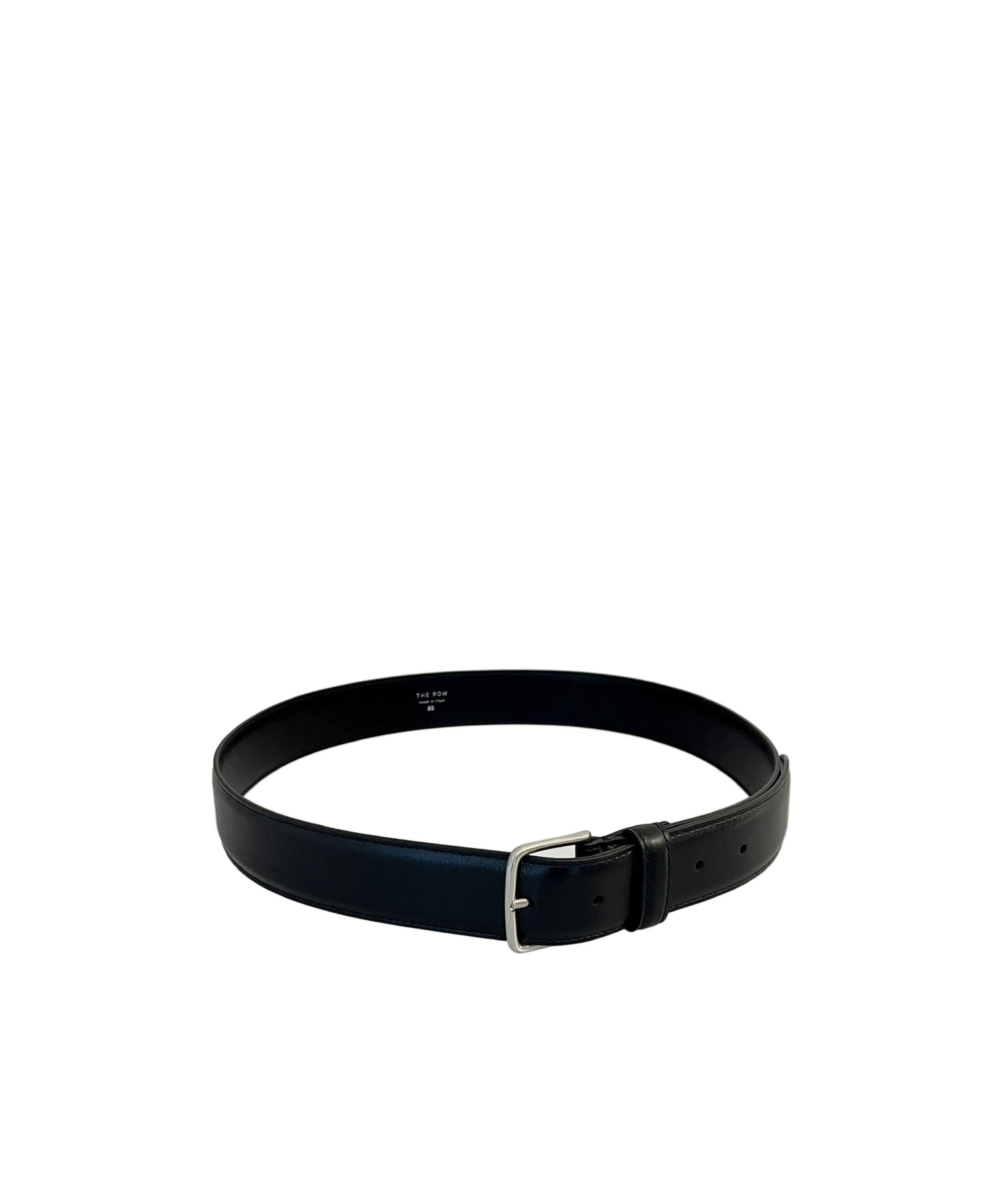 The Row Maxi Classic Leather Belt In Black