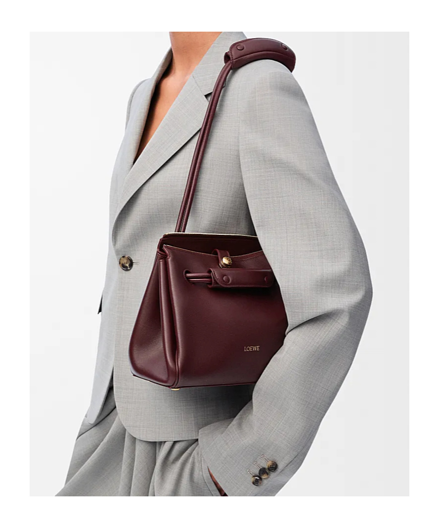 Loewe Small Madrid Bag In Supple Calfskin In Burgundy