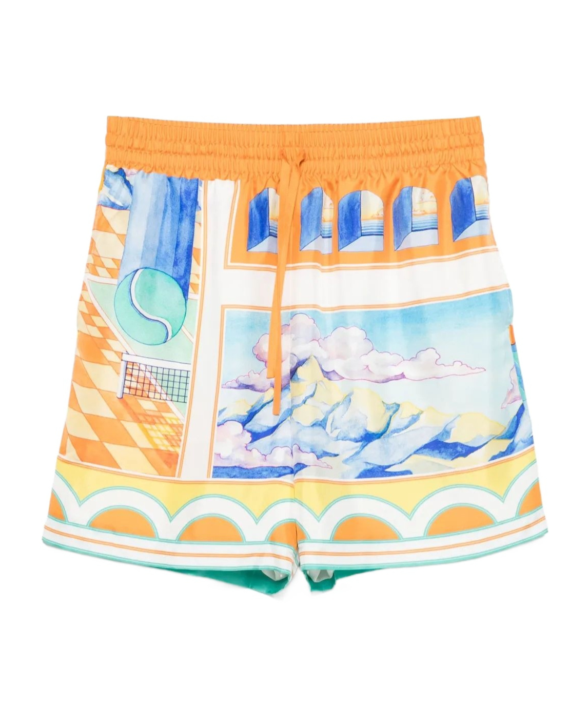 Casablanca Summer Mini Drawstring Shorts For Men In Multicolor