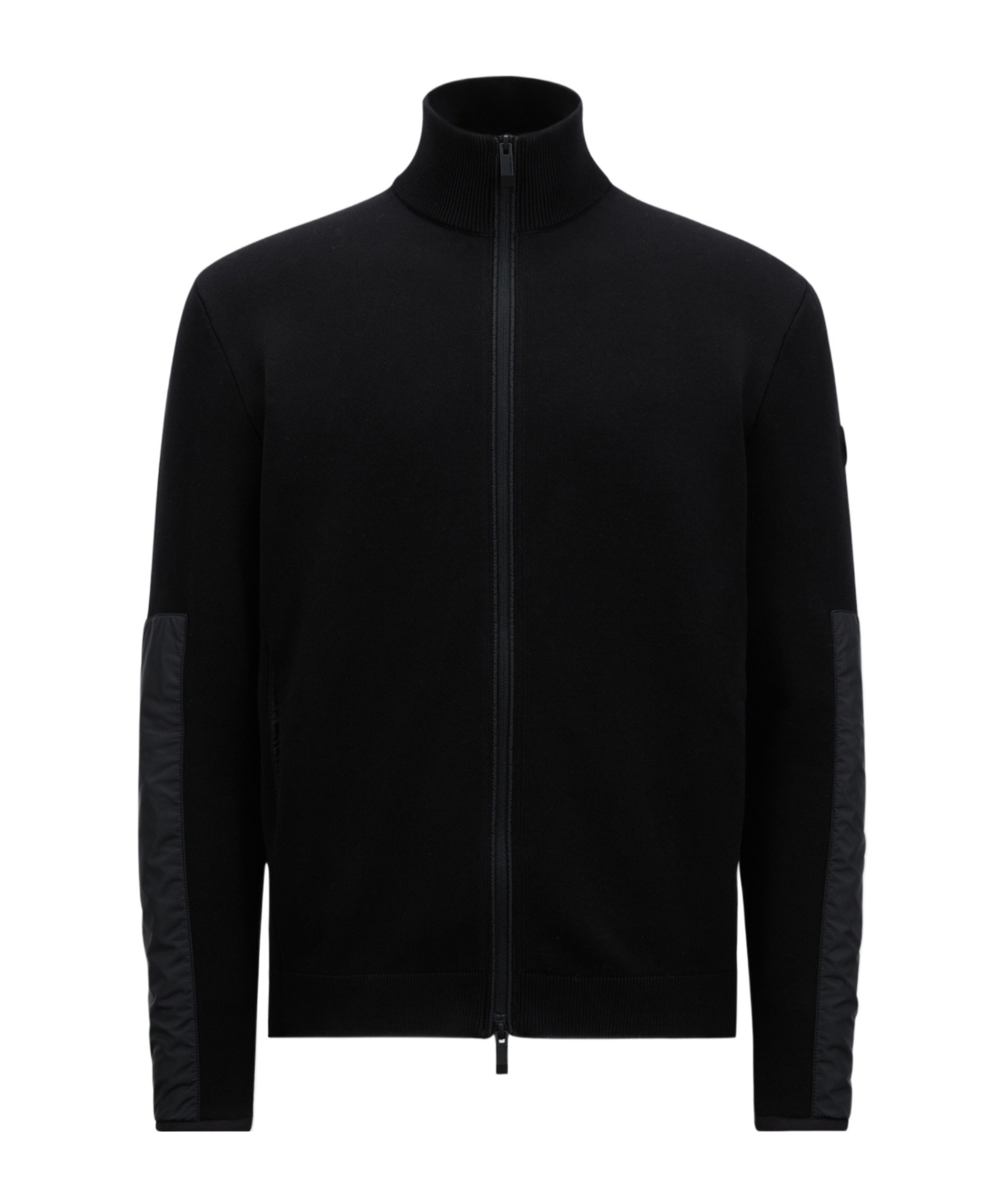 Moncler Cotton Zippered Cardigan In Black
