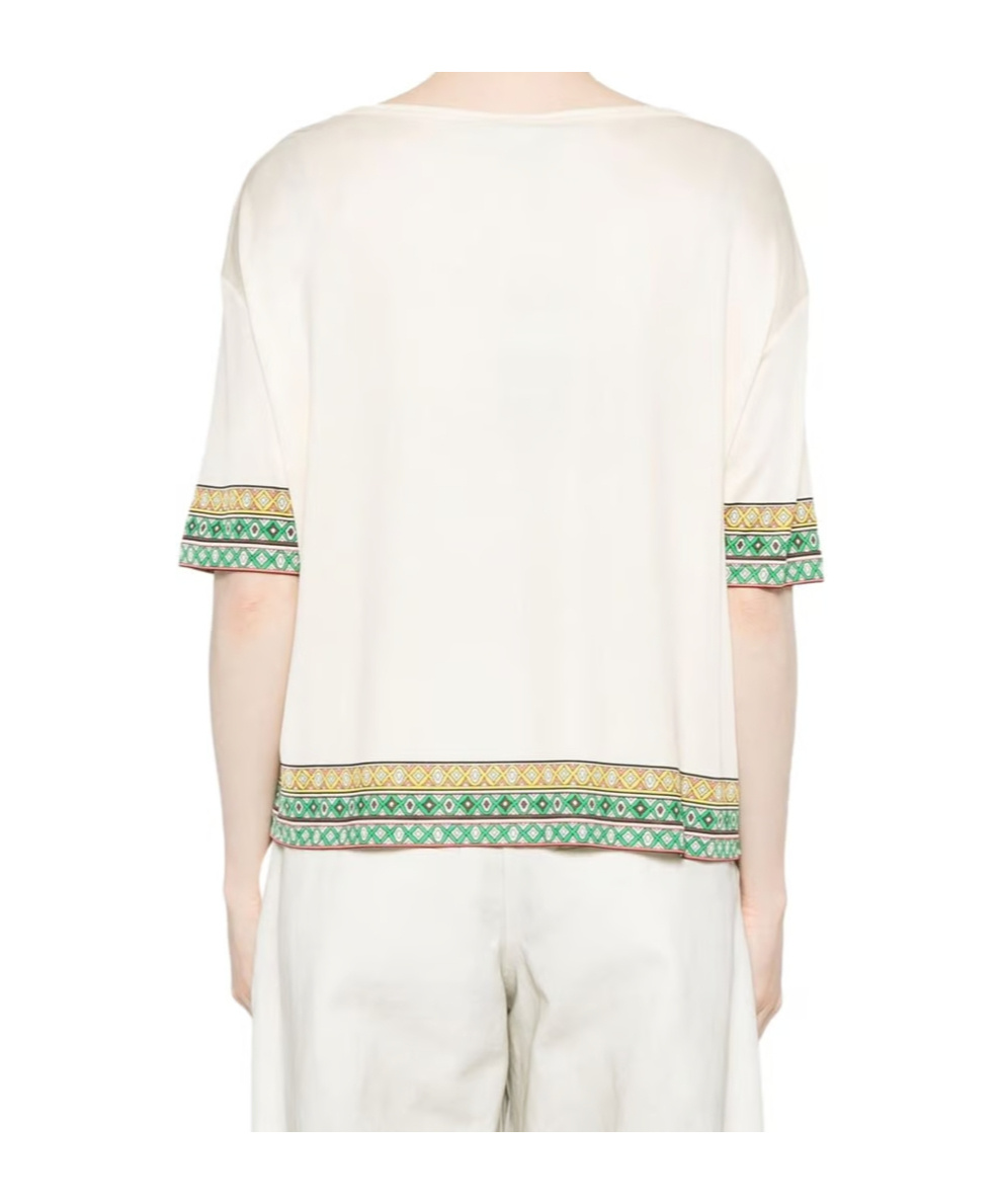Etro Paisley Bordura Cotton T-shirt In Multicolor In White
