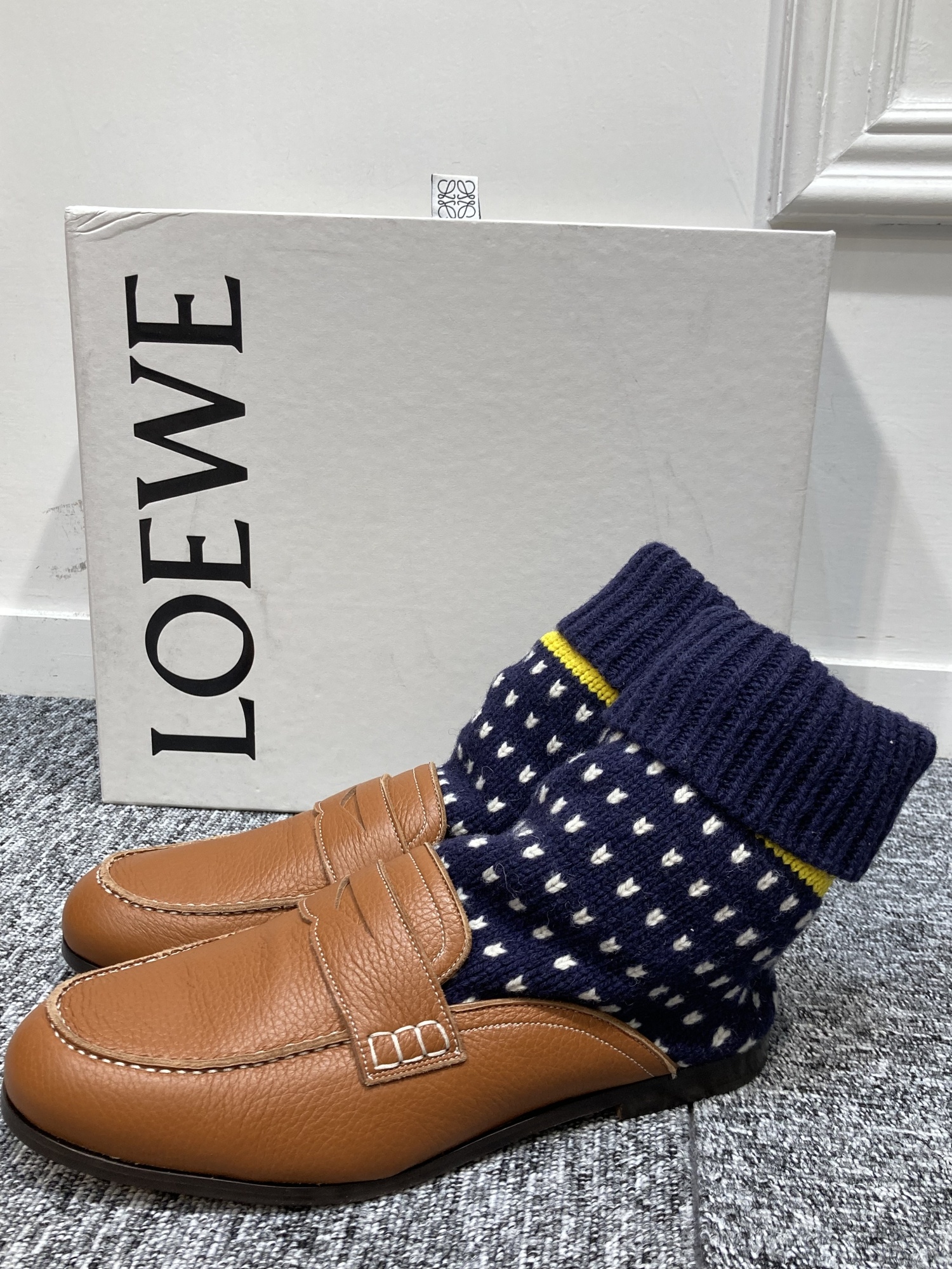Loewe Flat-bottomed Retro Socks And Boots In Multicolor