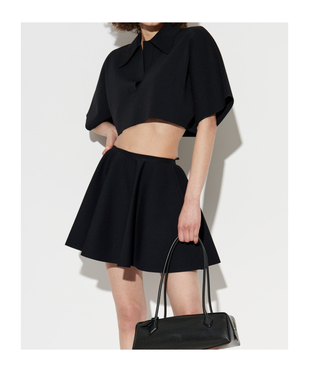 Shop Alaïa Lapel Short Sleeve Polo Shirt In Black