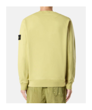 Stone Island Regular-fit Crewneck Sweatshirt With Elasticated Cuffs In Green
