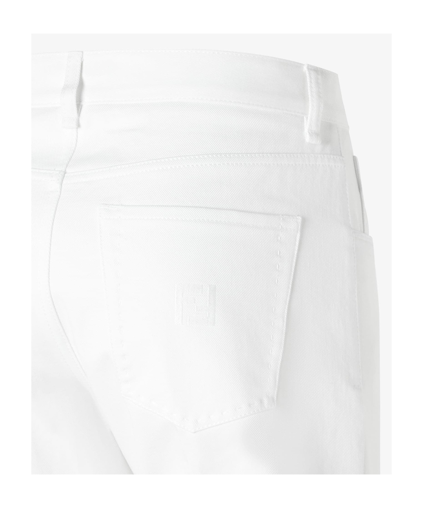 Fendi Regular Fit Denim Trouser With Ff Logo Embroidery In White