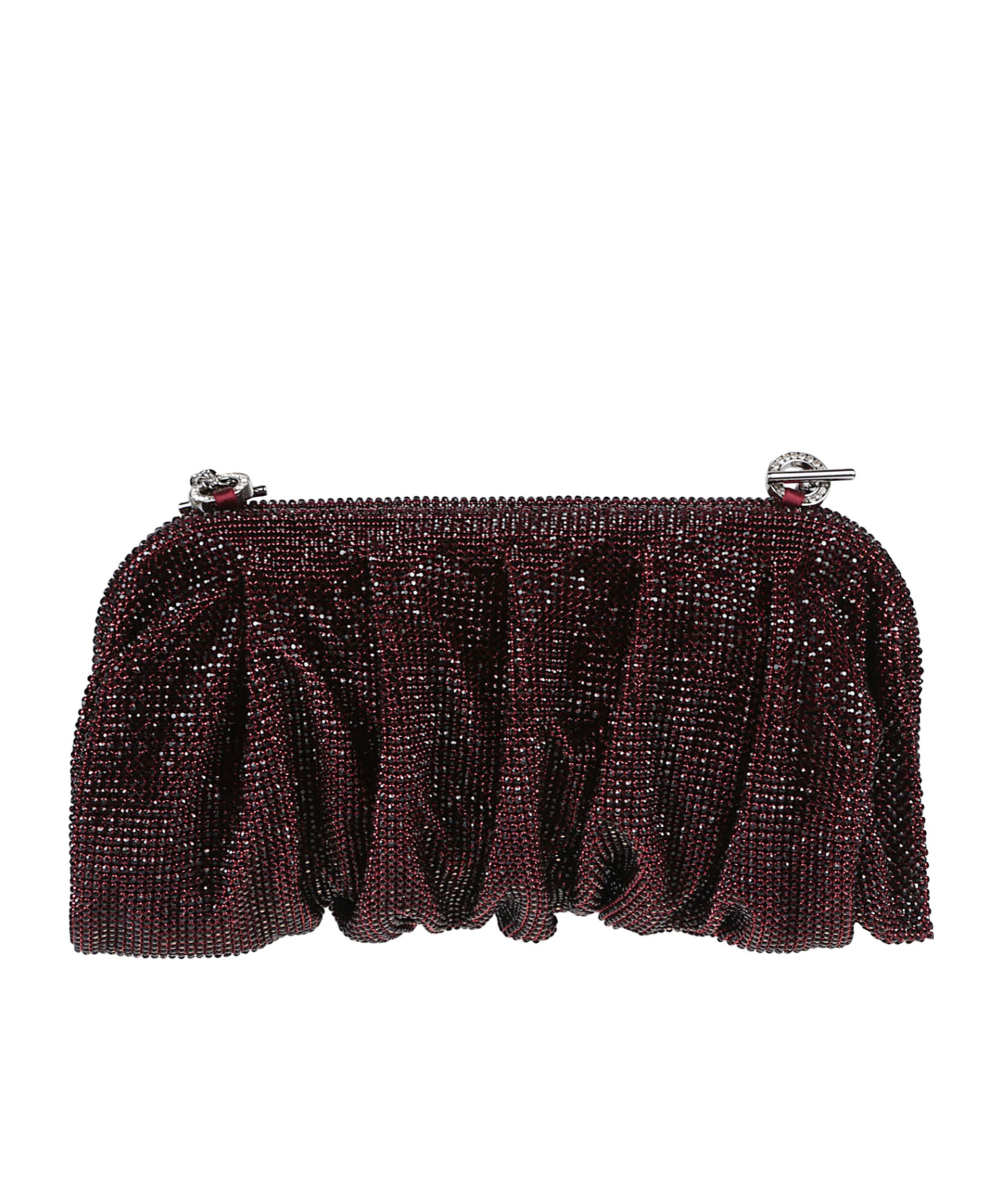 Benedetta Bruzziches La Grande Venus Crystal-embellished Pleated Clutch In Black