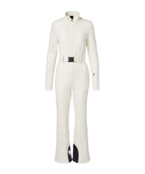 Perfect Moment Jg Belted Padded Down Ski Suit In White