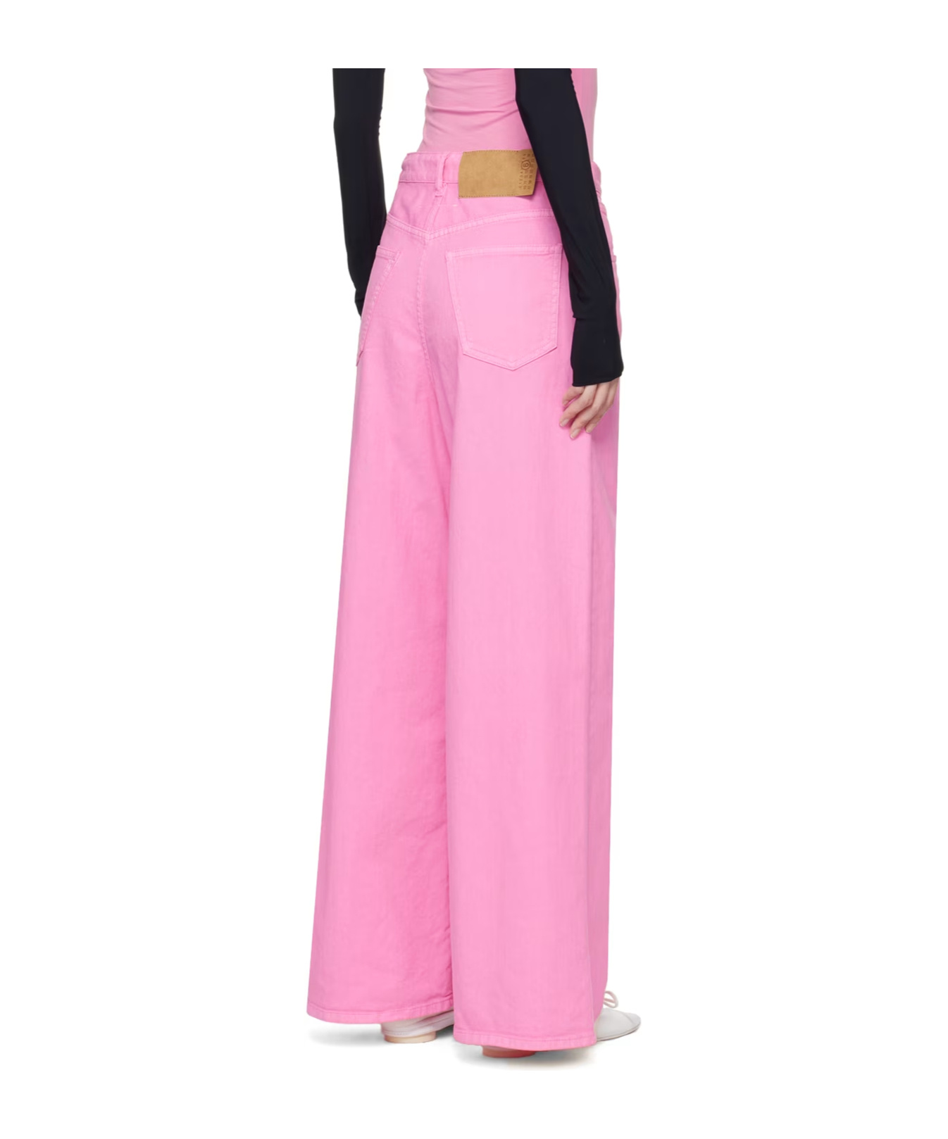 Mm6 Maison Margiela Pink Drawstring Jeans In Pink