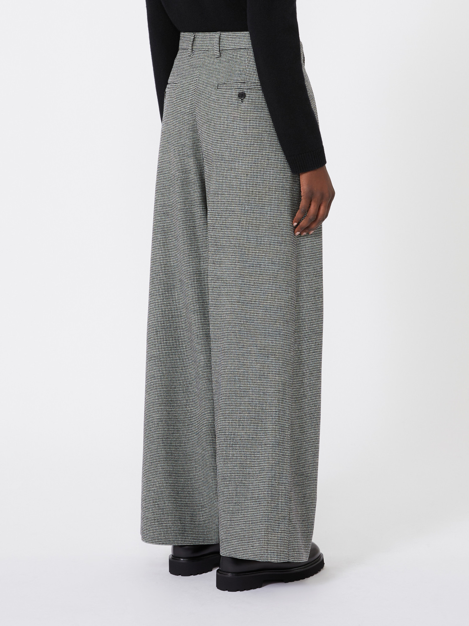 Max Mara Wool And Cashmere Wide-leg Trousers In Gray