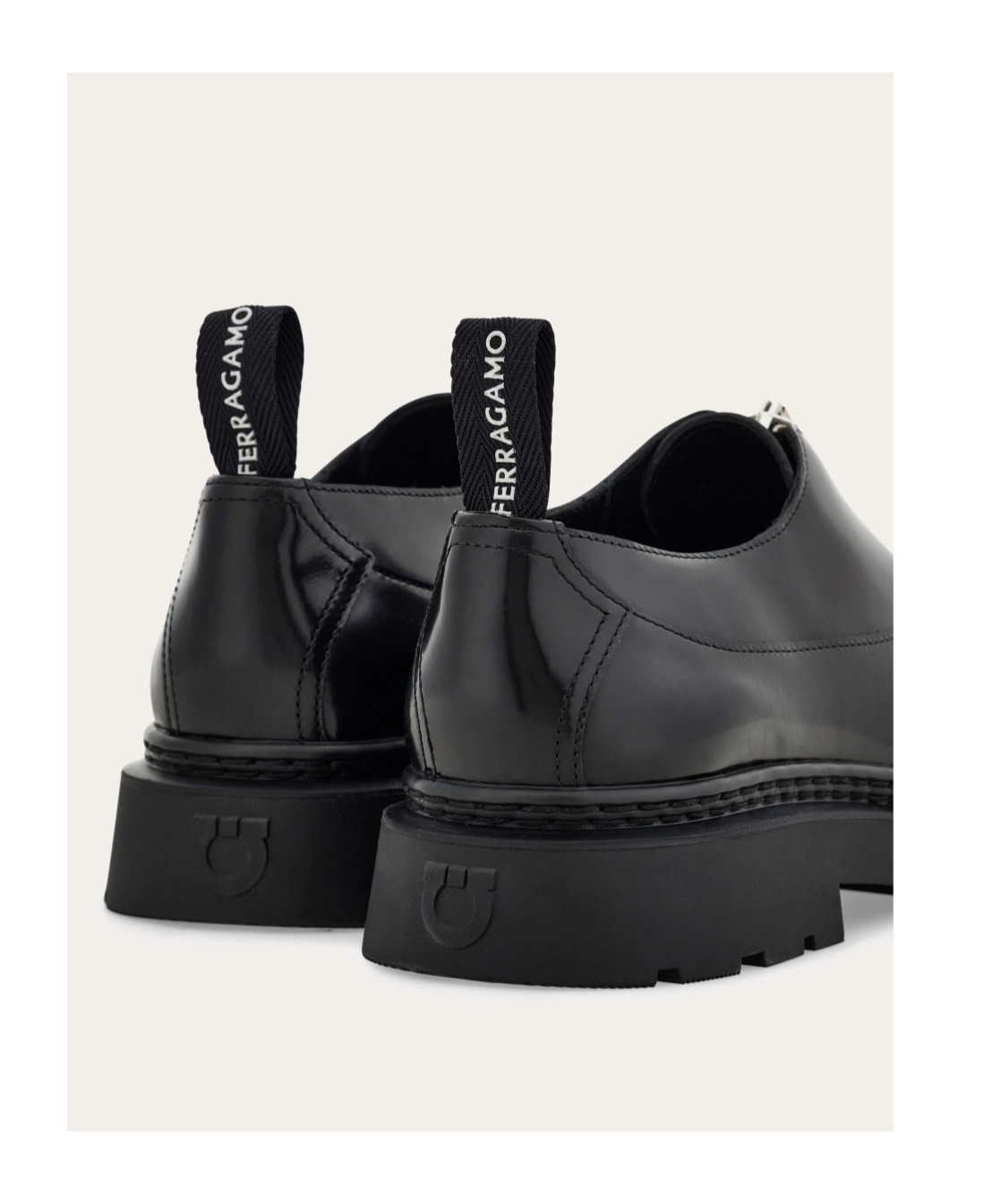 Ferragamo Shoe With Zipper In Black