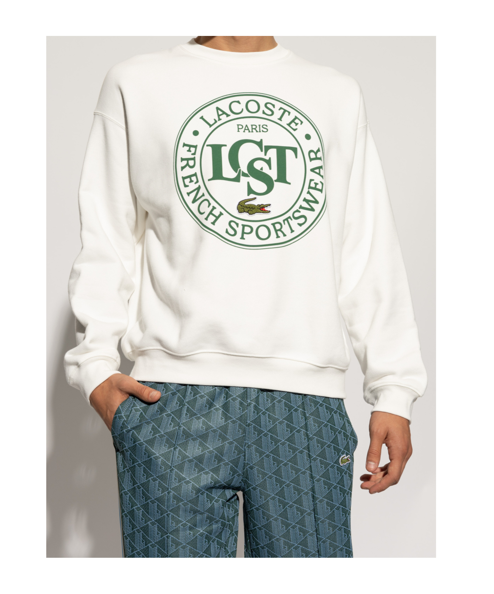 Lacoste Long-sleeved Sweater In White