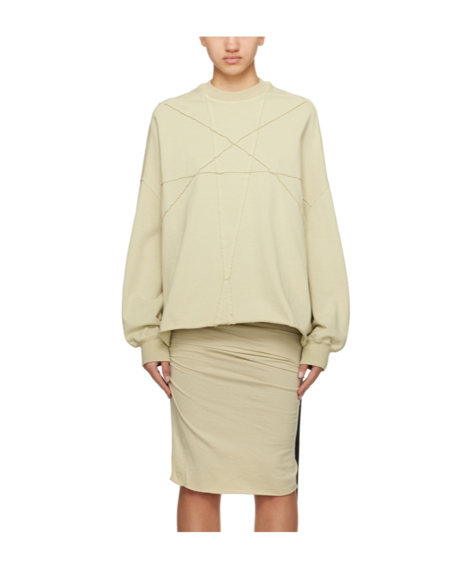 Rick Owens Drkshdw Round Neck Long-sleeved Sweater In Nude