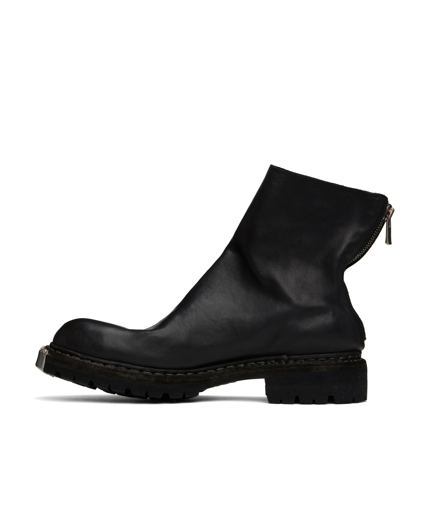 Guidi Round-head Short Boots In Black