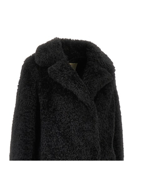 Herno Lapel Long-sleeved Coat In Black