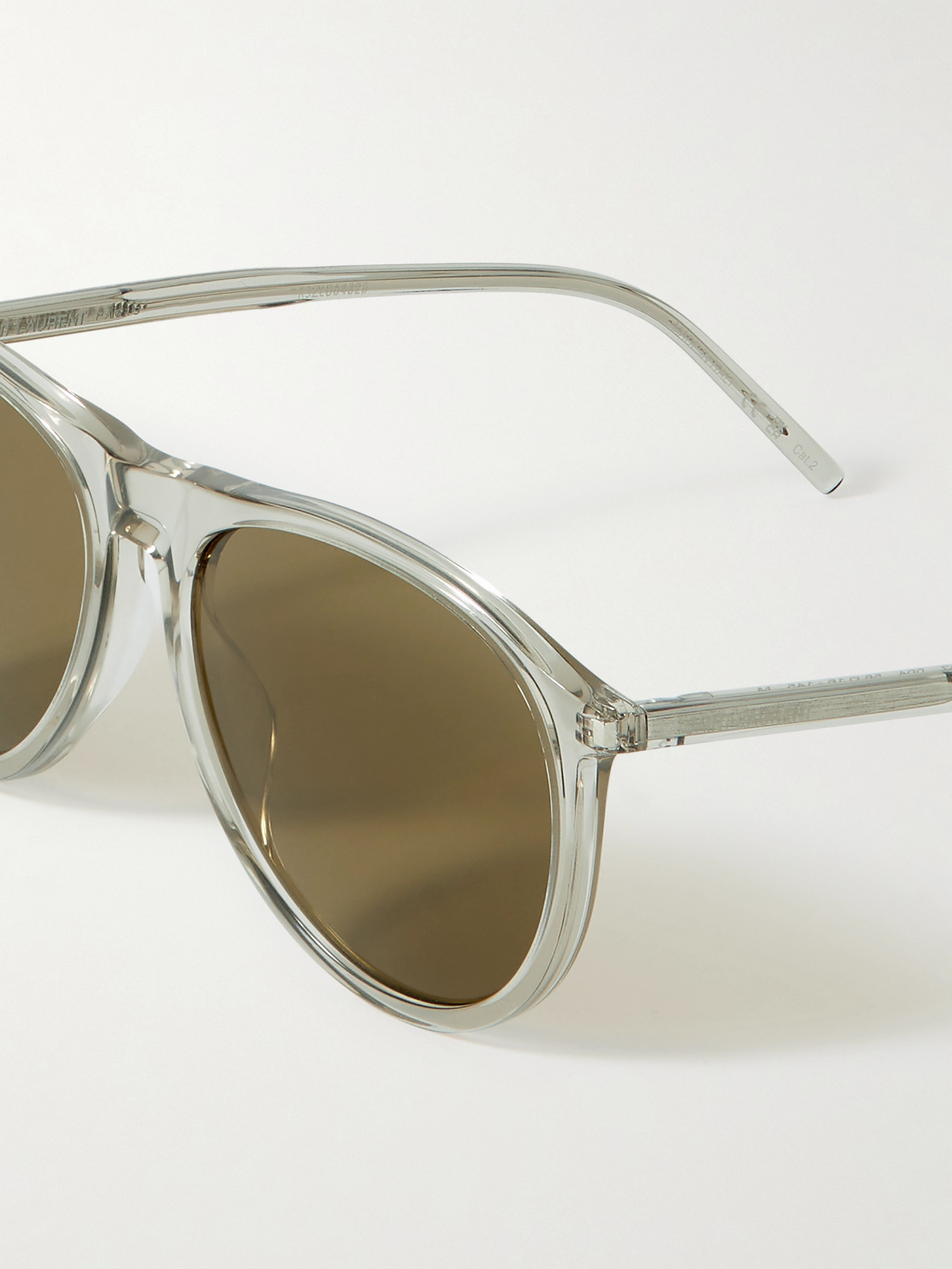 Saint Laurent Eyewear Aviator Sunglasses In Green