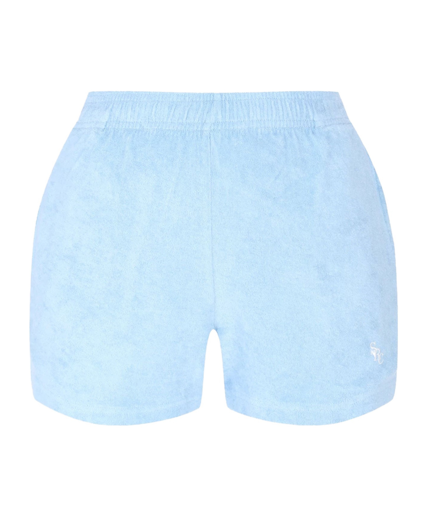 Sporty And Rich Elastic Waist Shorts In Skyblue