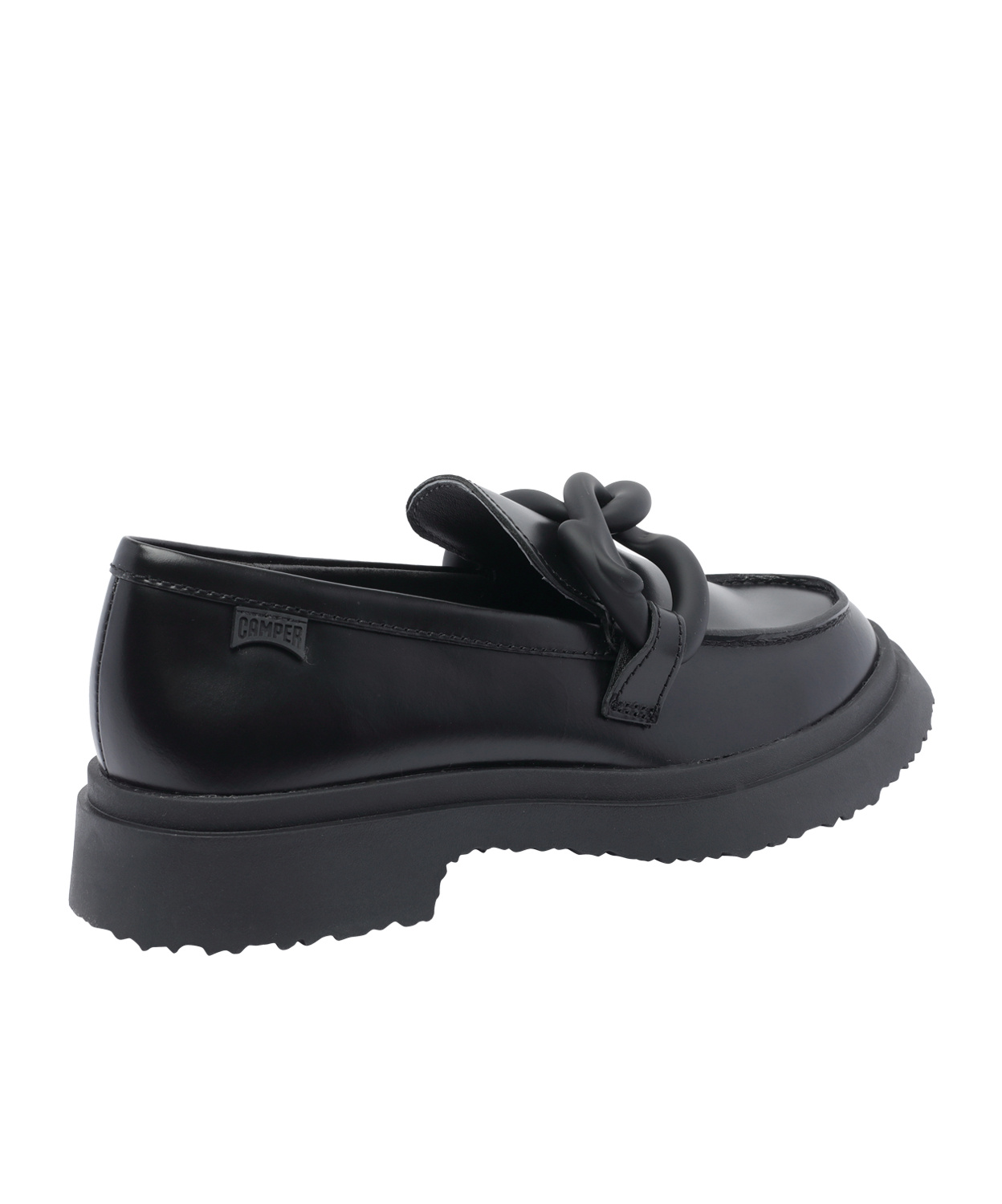 Camper Round Toe Loafers In Black