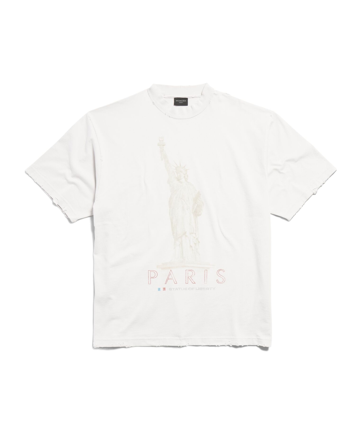 Balenciaga Paris Liberty Cotton T-shirt In White