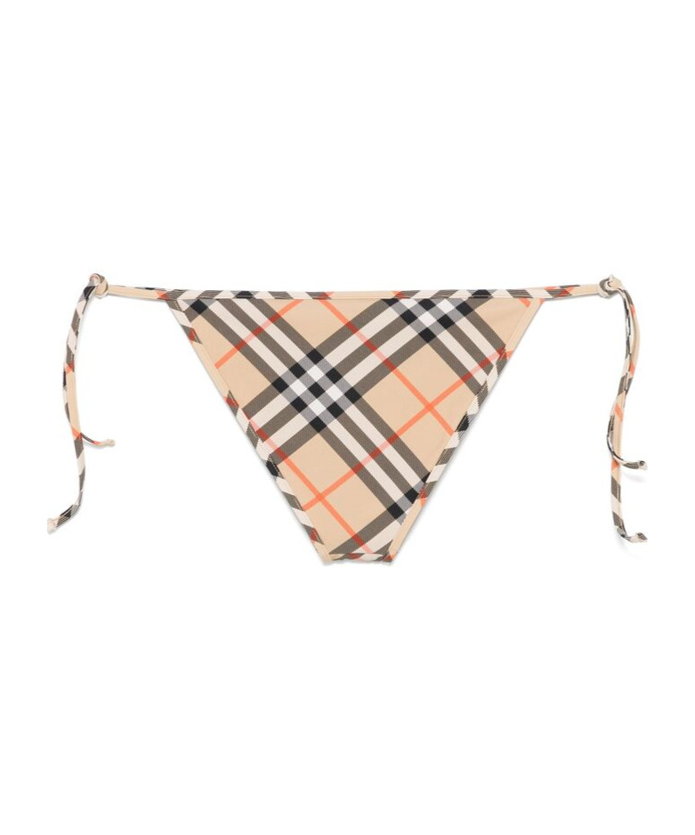 Burberry Plaid Bikini Swimsuit In Nude