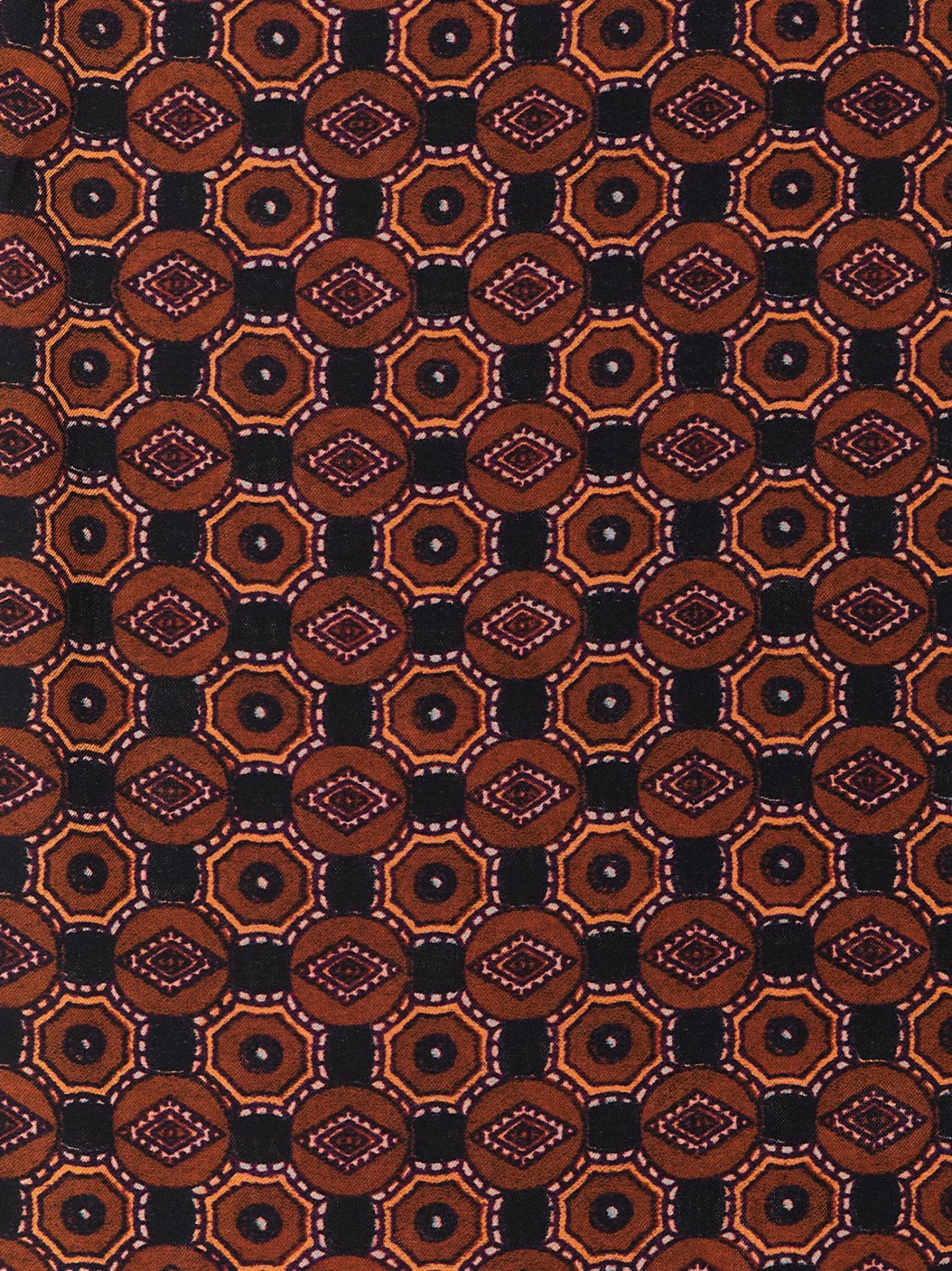 Dries Van Noten Geometric Pattern Silk Scarf With Refined Edges In Multi