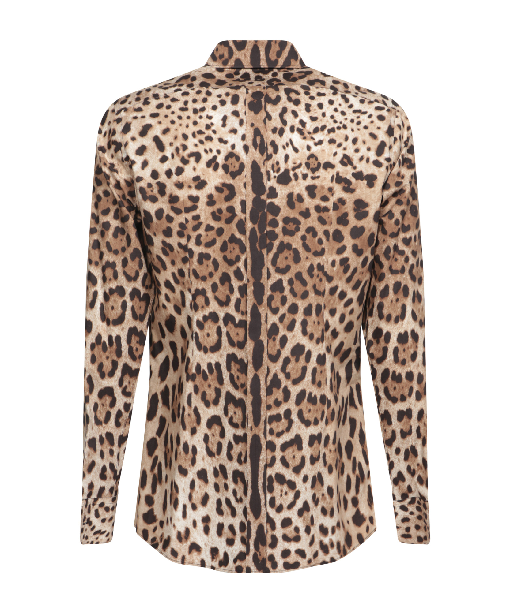 Dolce & Gabbana Leopard Print Silk Shirt In Nude