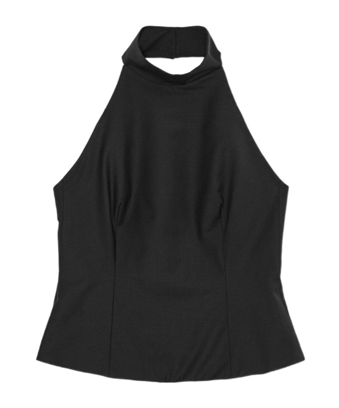 Remain Birger Christensen High-neck Button-fastening Top In Black